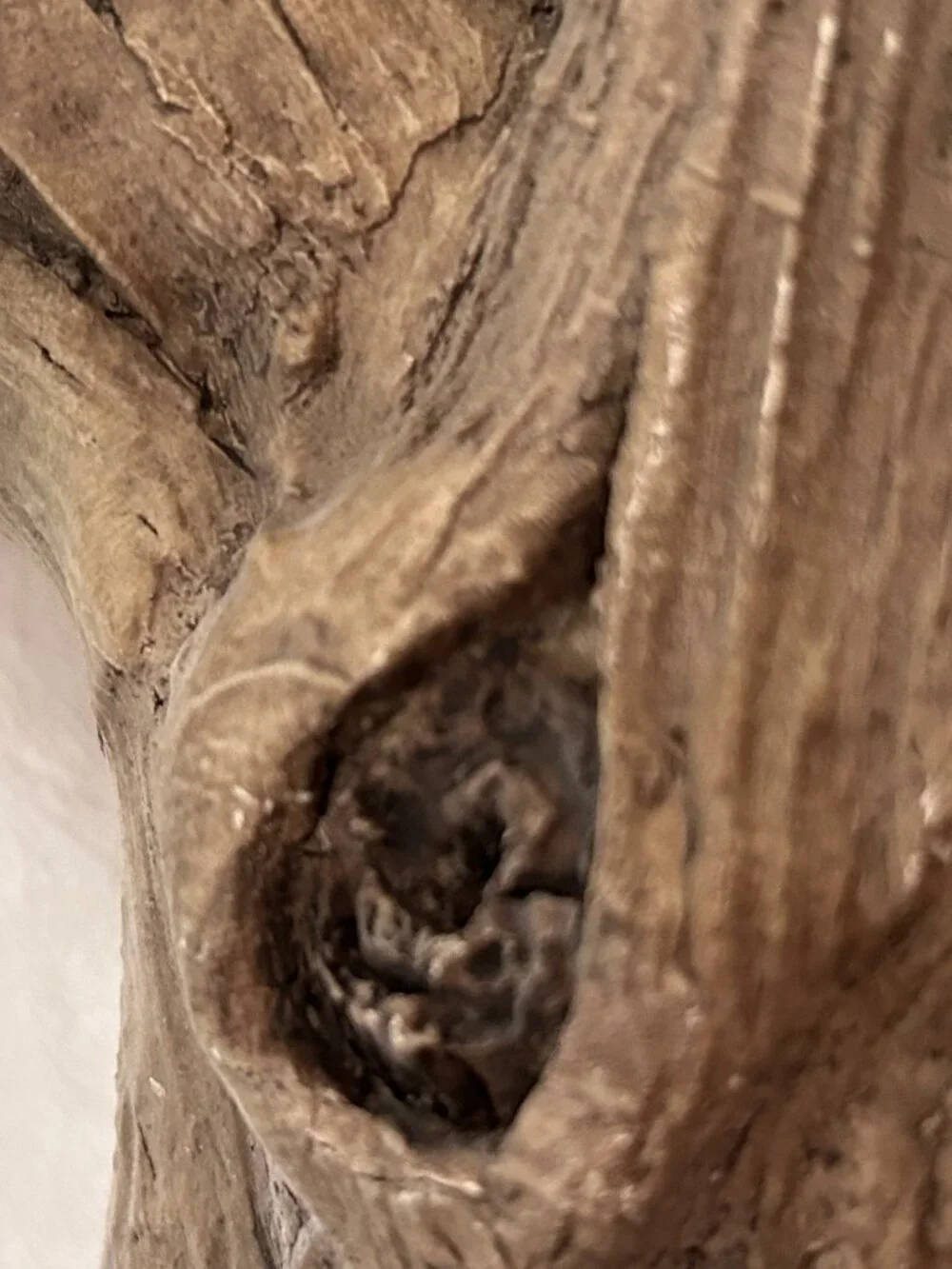 VINTAGE Faux Bois Fake Wood Candle Holder